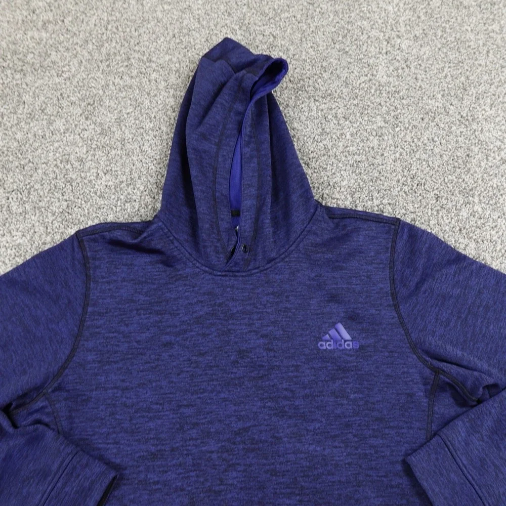 Adidas‎ Sweater Mens L Blue Logo ClimaWarm Pullover Sweatshirt Hoodie Athletic